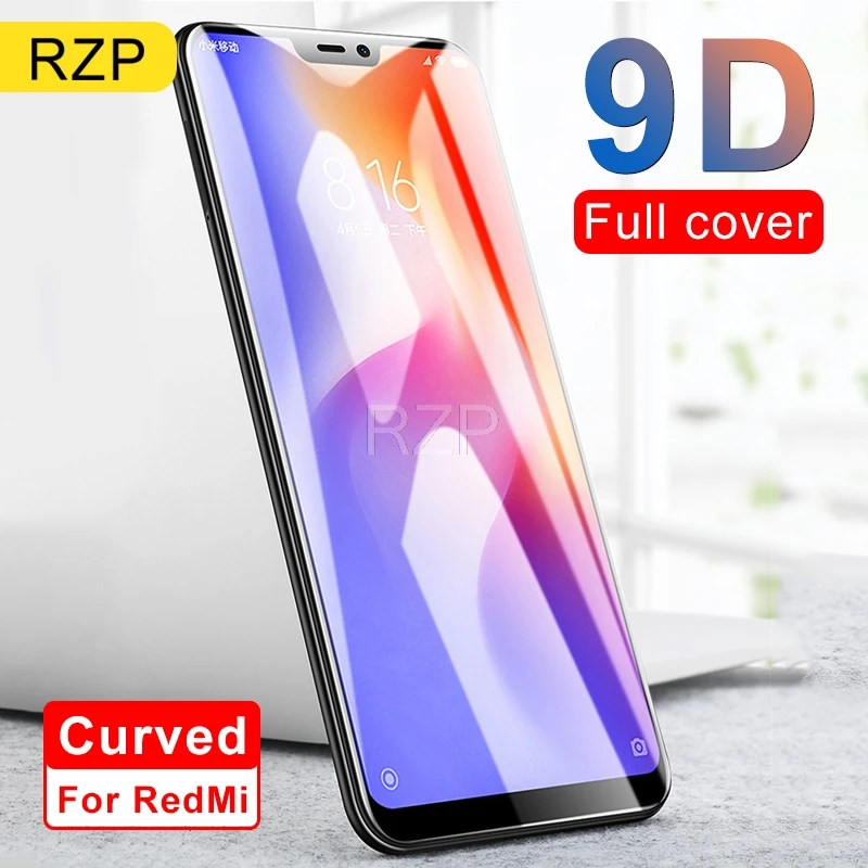 RZP 9D изогнутая защитная пленка на весь экран для Xiaomi Redmi Note 5 6 7 A X Pro Plus Защитная
