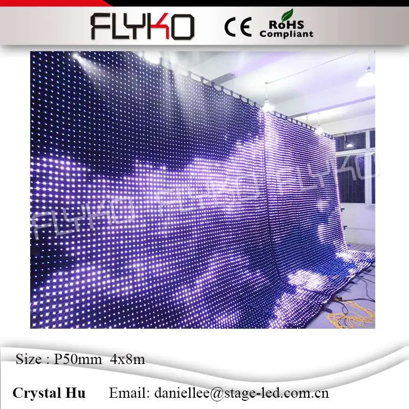 2016 FLYKO горячий новый фонарик P50 мм led видео занавес украшение на сцене 4x8 м | Лампы и