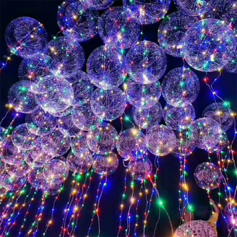 

Reusable Luminous LED Lights Balloon Transparent Round Bubble Helium Ballons Kids Toys Xmas Wedding Birthday Party Decorations