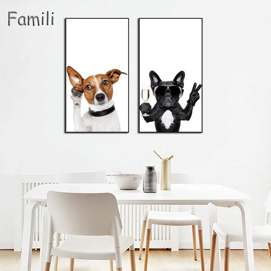 

Canvas Art Pet Dogs Prints Animated Wall Pictures Painting Home Decor Living Room For Nursery Baby Kids Room (No Frame)