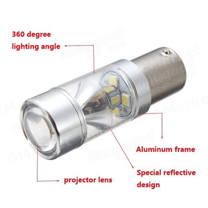 2018 Новый 1156/BA15S Белый Высокая мощность 2835-12SMD автомобильный Стайлинг светодиодный