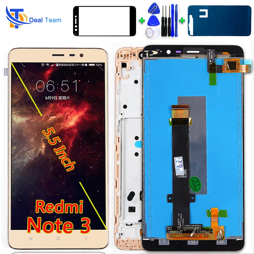 Качественный ЖК дисплей AAA для Xiaomi Redmi Note 3 5 дюймов 150 мм 1920*1080 кодирующий