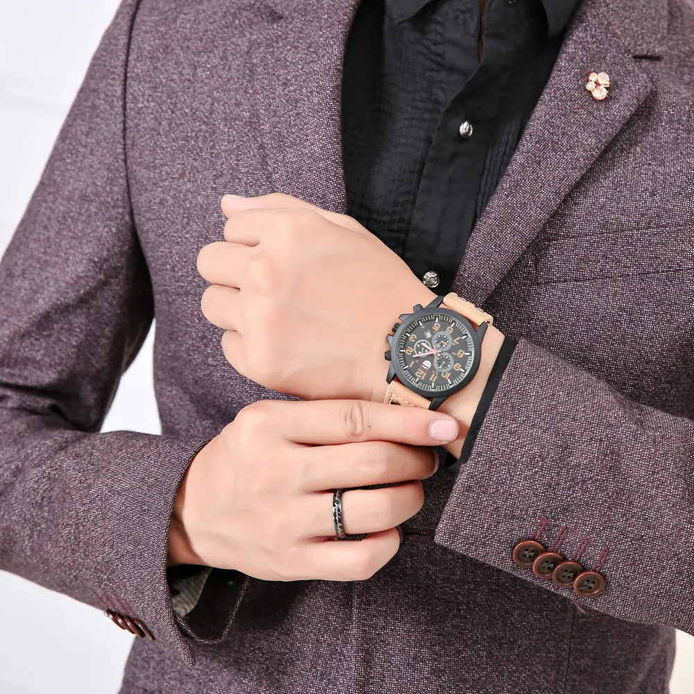 LIANDU Мужчины Марка Спортивные Часы Кожа смарт часы наручные мужские Повседневная