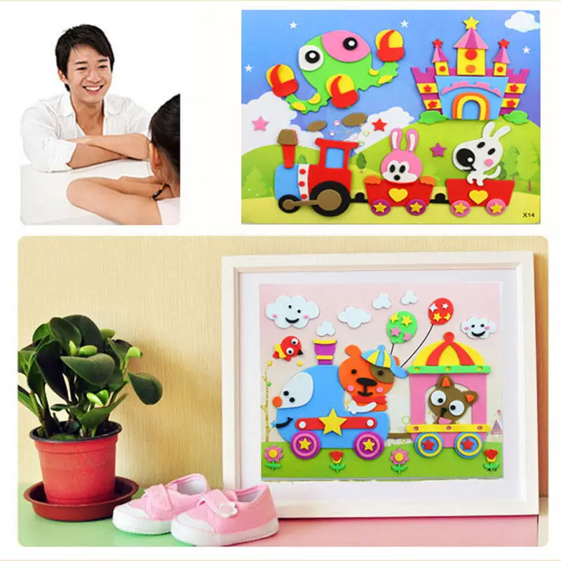 

cute DIY Handmade 3D EVA Foam Sticker Cartoon Animal Puzzle Baby Leaning Educational Toys Kids Gifts 8.27"*10.24"