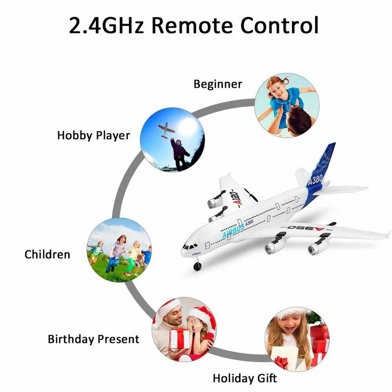 3Ch DIY RC Самолет из пеноматериала A380 самолет 2 4G фиксированное крыло наружные