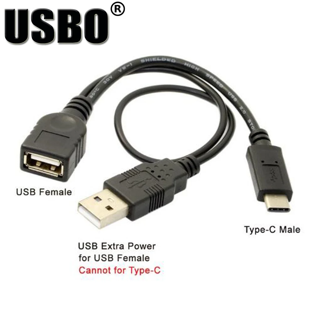 Высокое качество Черный USB3.1 Тип C линия передачи данных Высокоскоростная Тип C male к муфтовый стыковочный USB 2,0 OTG USB соединительный кабель с блоком питания
