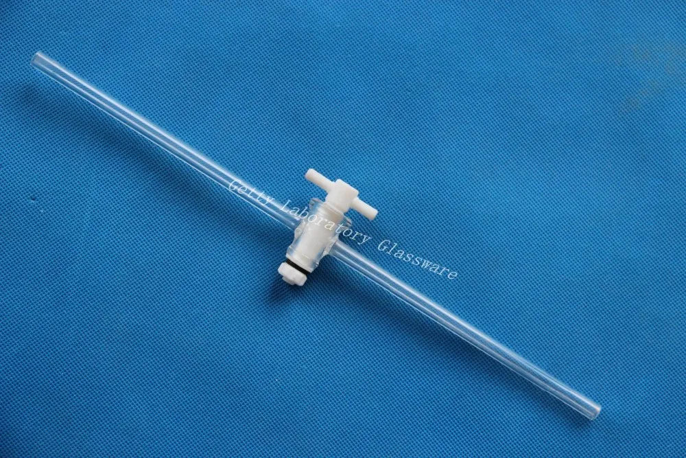Лабораторное стекло ПТФЭ с соединительной трубкой длиной 30 см материал