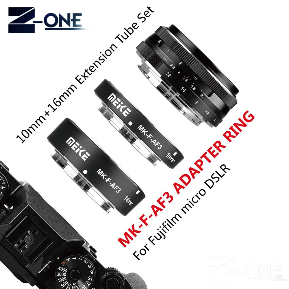 

Meike MK-F-AF3 Metal Auto Focus Macro Extension Tube 10mm 16mm for FUJIFILM XPro2/XT1/XA2/XE2/XE2s/X70/XE1/X30/X70/XM1/XA1/XPro1