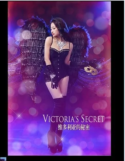 Черные белые оранжевые большие крылья Ангела для фотосъемки свадебный реквизит