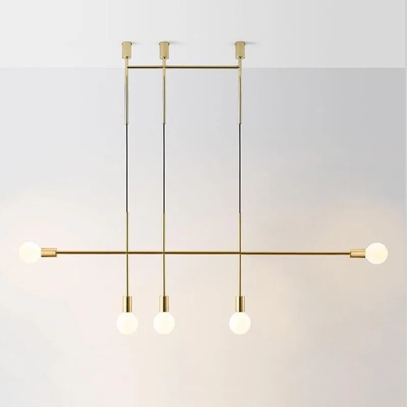 

Gold Parlor Restaurant LED Chandeliers Bar Hanglamp Hall Bedroom Pendant Lamp Loft Deco Ceiling Luminaire Fixture Nordic Lamp