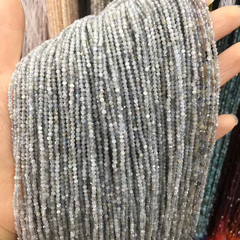 Flash Labradorite Маленькие бусины из натурального камня, бусины из натурального граната, апатит 2 мм, разделенные бусины для изготовления ювелирных изделий, ожерелье, браслет своими руками - Цвет: Flash Labradorite