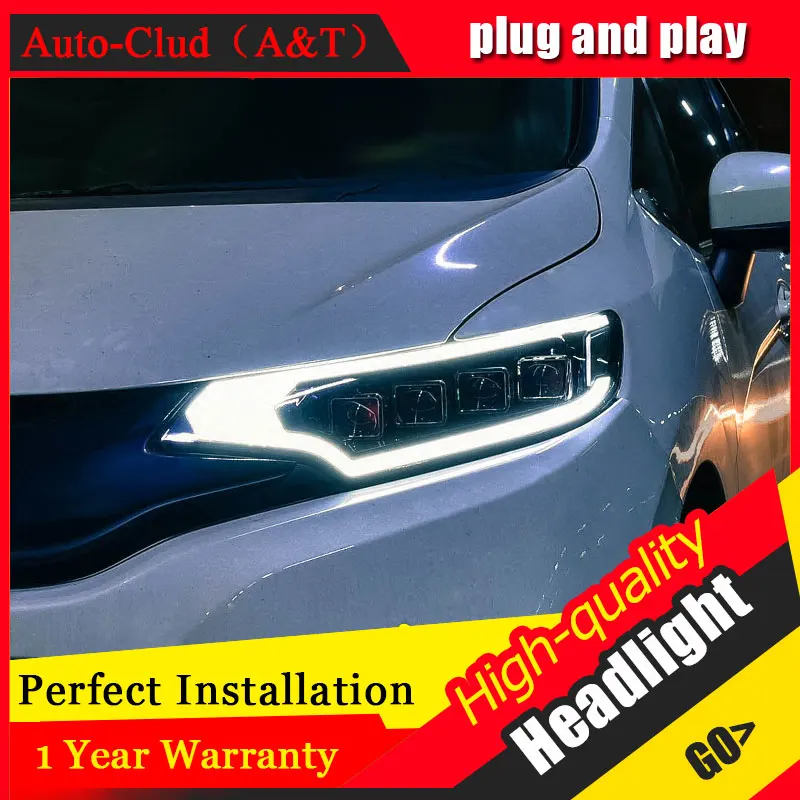 Автомобильный Clud автомобильный Стайлинг для Honda fit фары 2014 2017 передняя фара led DRL