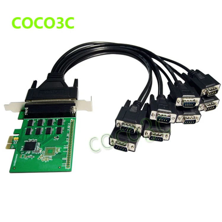 8 портов последовательный PCI Express с вентилятором кабель PCI-e к мульти RS232 DB9 порты