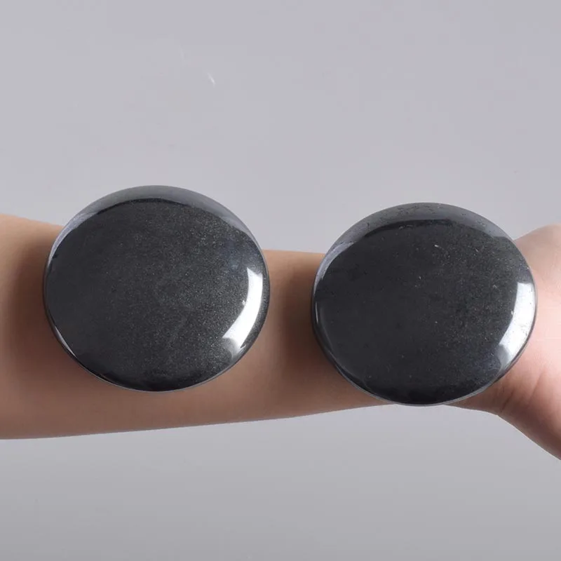 2 piece hematite Большой камень для горячего массажа натуральный гематит чакра пальмовый камень Исцеление спа Рейки Кристалл Кварца красота забота о здоровье энергетический камень 60 мм - Цвет: 2 piece hematite