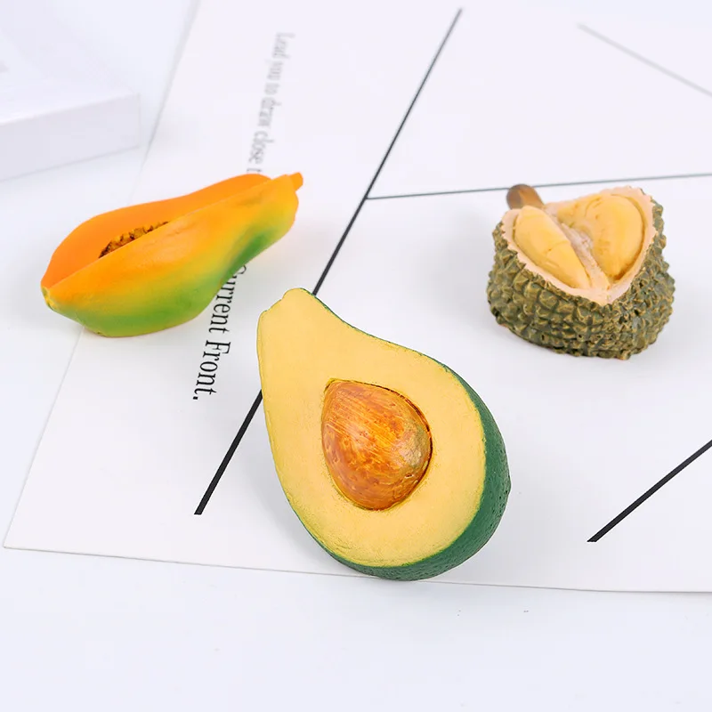 1 шт. 3D имитация фруктов миниатюрный дуриан авокадо папайя полимерная