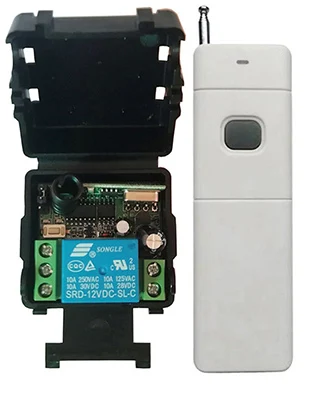 Черный 3000 м дальность DC12V 24 V 1CH 1 CH 10A RF Беспроводной дистанционного Управление переключатель Системы передатчик+ приемник лампа/окно/внутренний и внешний створчатый распашный дверь для гаража - Цвет: Черный
