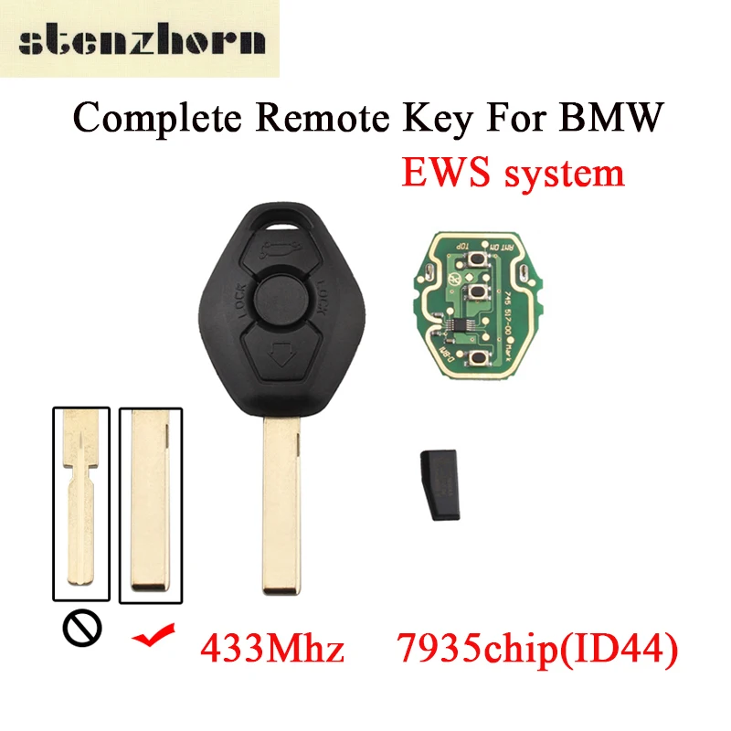 Stenzhorn 433 мГц Полное дистанционное Smart Key Fob для BMW 325 330 318 525 530 540 E38 E39 E46 M5 X3 X5 EWS Системы