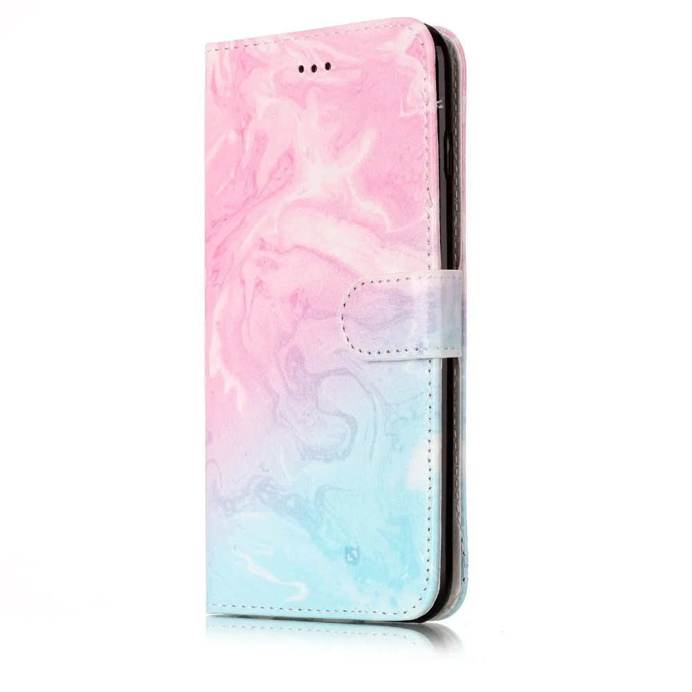 Горячий Новый Мрамор шаблон PU Флип кожаный чехол для телефона apple iPhone 5S 5C 6 6S 7 8 Plus X