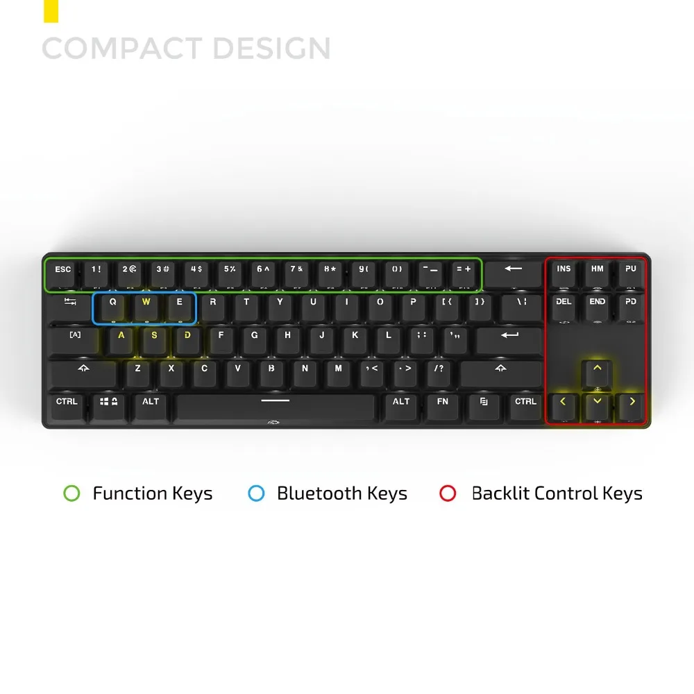 DREVO Calibur 71 ключи Игры Механическая клавиатура Беспроводной Bluetooth 4 0 Edition с RGB