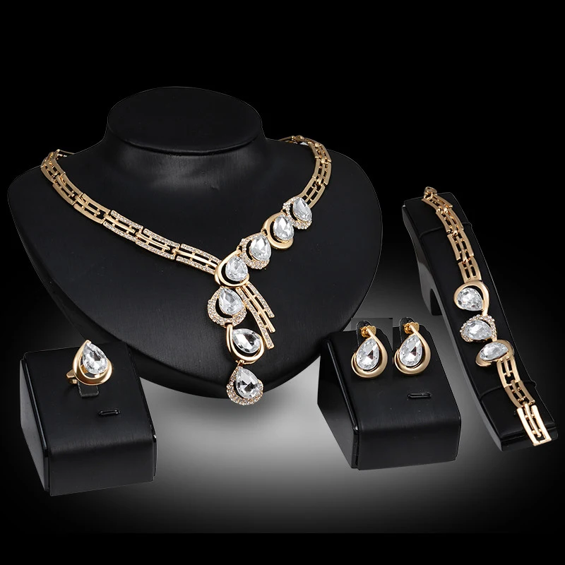 Романтический Для женщин комплект ювелирных изделий золотого цвета в