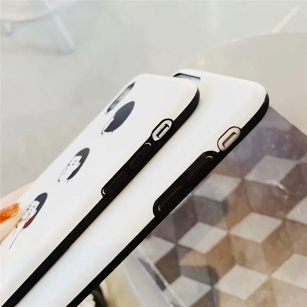 Мода абстрактный японский короткие волосы девушка чехол для iPhone X в виде ракушки 6