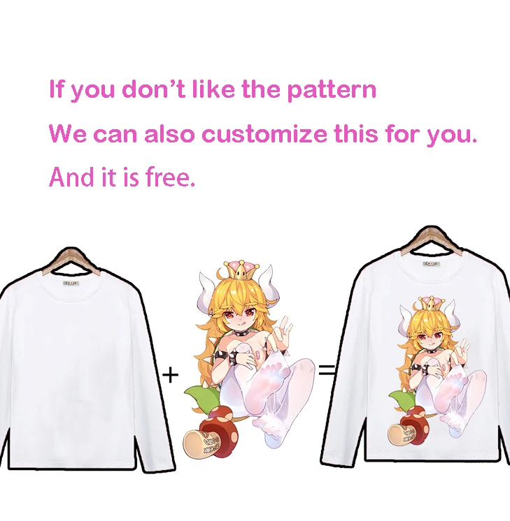 Косплей-свитшот Kuppa Hime футболка с длинным рукавом Bowsette Bowser Koopa Princess bowser 3D-принтом в