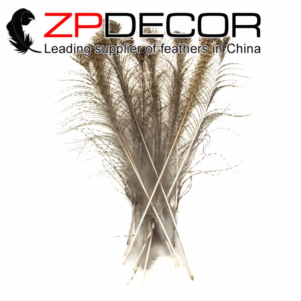

ZPDECOR Natural 35-40cm 100pieces/lot Natural Mine Good Quantity Peacock Wing Quill Feathers for Carnival Costumes Decor