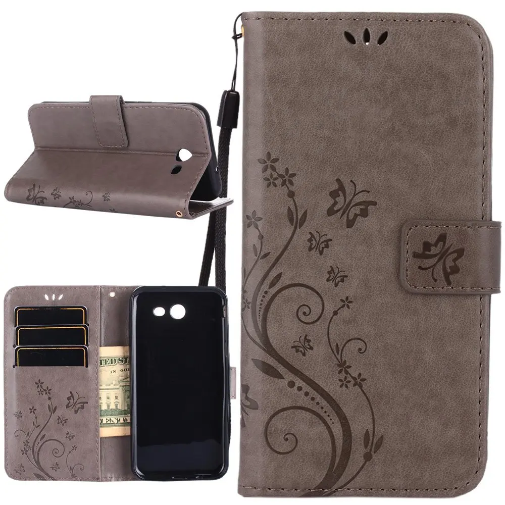 A3 A5 J1 J3 J5 J7 2015 2016 2017 кожаный чехол книжка с бабочкой бумажник для Samsung Galaxy S3 S4 S5 mini S6