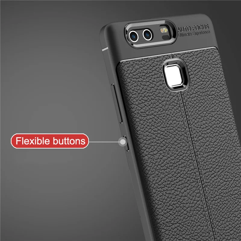 Beworlder For Huawei P9 Plus Case Anti Slip ShockProof Soft TPU Cases PU Leather Texture Silicone Cover P9Plus |