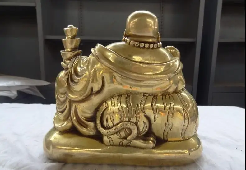 Wang671115725 + 10 &quotКитай Латунь RuYi Богатство YuanBao Монета Счастливый Будда Майтрея