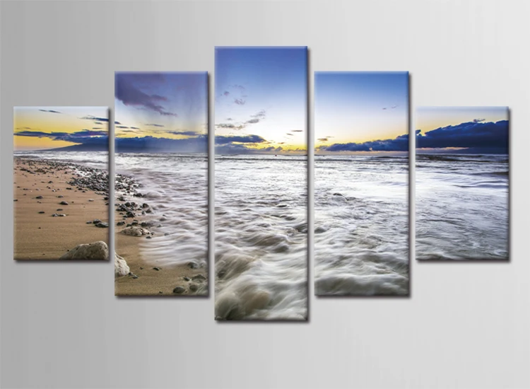 Теплое море картина 5 шт. Большой Печать холст стены искусства Модульная на