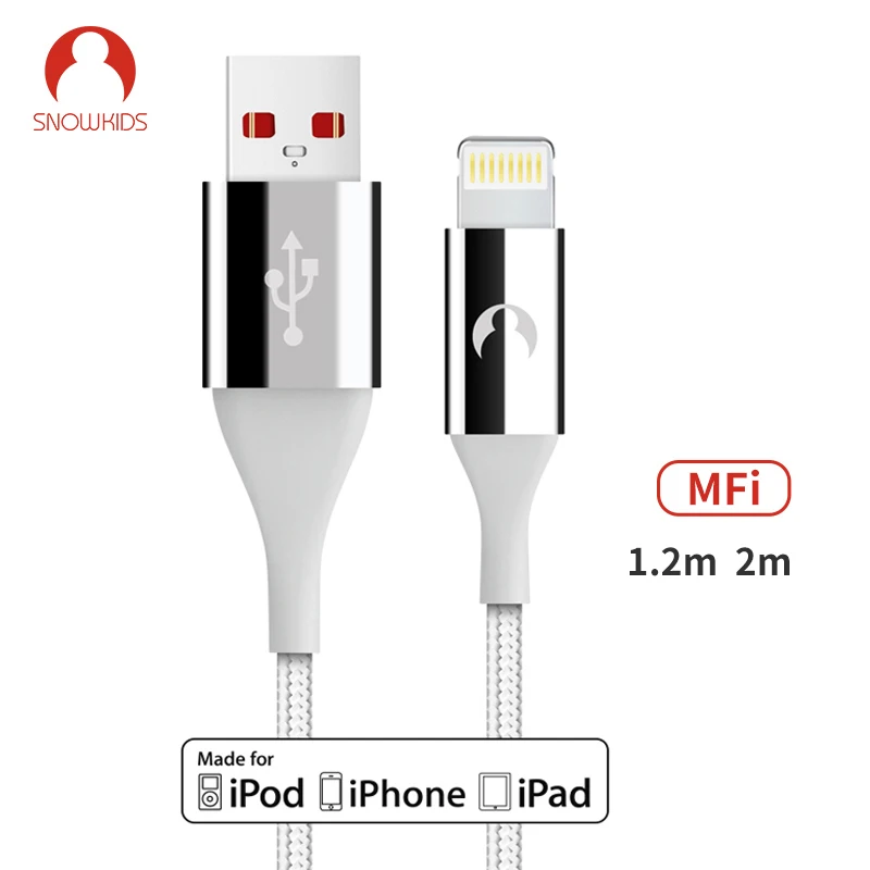 Кабель Snowkids MFi 2 шт./лот для iPhone X8765 XR XsMax зарядное устройство синхронизации данных