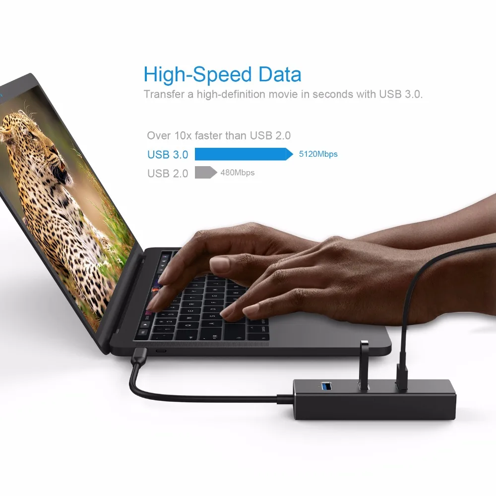 YUNCLOUD USB 3 0 концентратор типа C к Ethernet LAN RJ45 кабель адаптер Сетевая карта с портами
