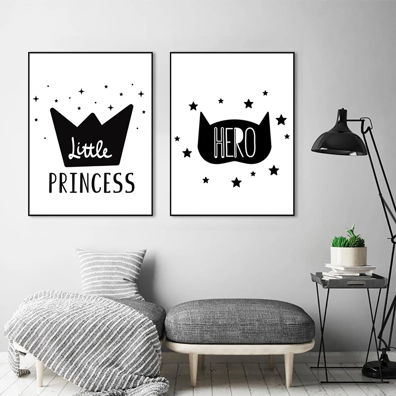 Black stars Canvas Painting Posters Fashion Picture Decorative And Wall Art Prints Nordic Kid Room Home Decoration No Frame | Дом и сад