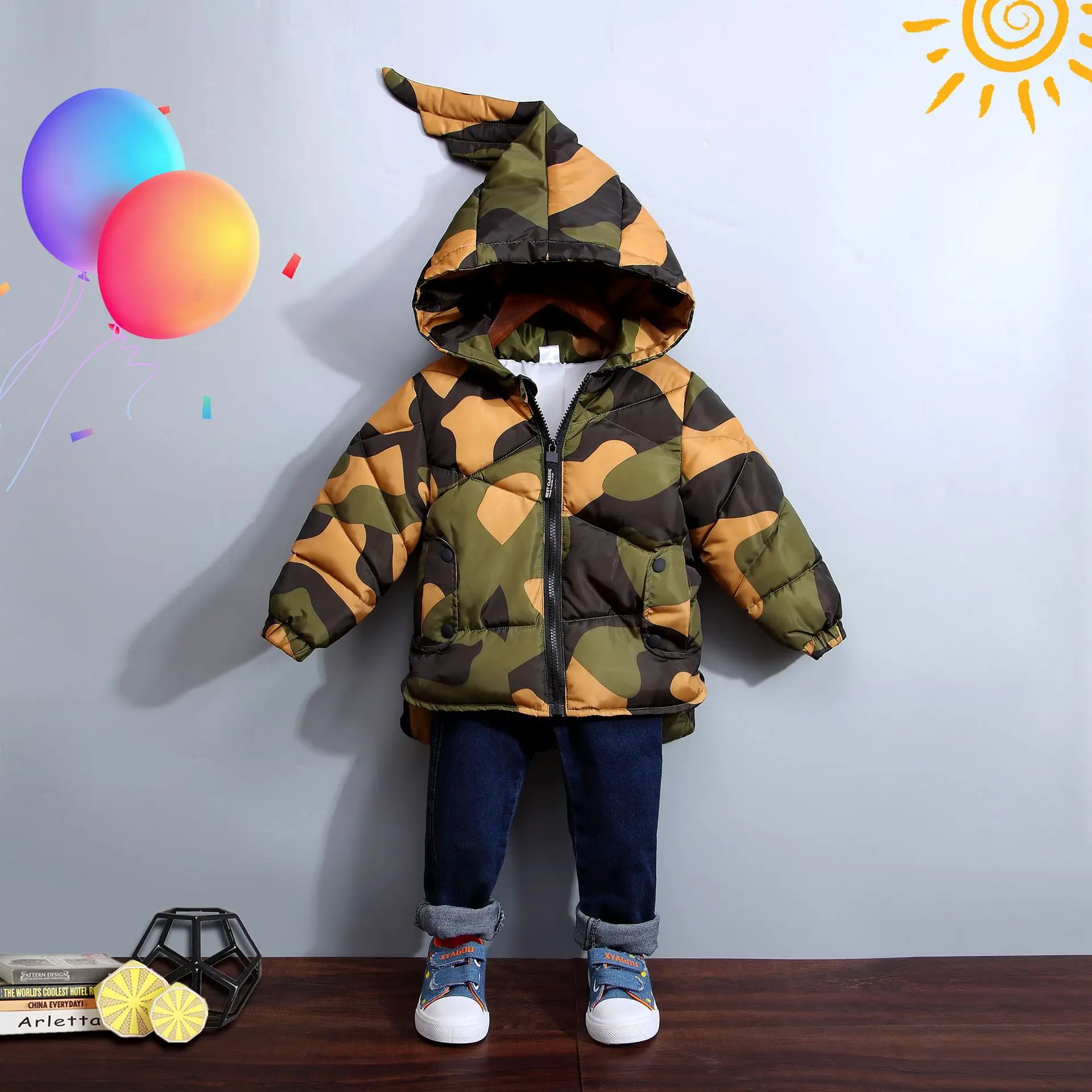 

Rlyaeiz Autumn Winter Jackets For Girls 2018 Casual Camouflage Printed Kids Winter Coat High Quality Girls Boys Parka Coats 2-7Y