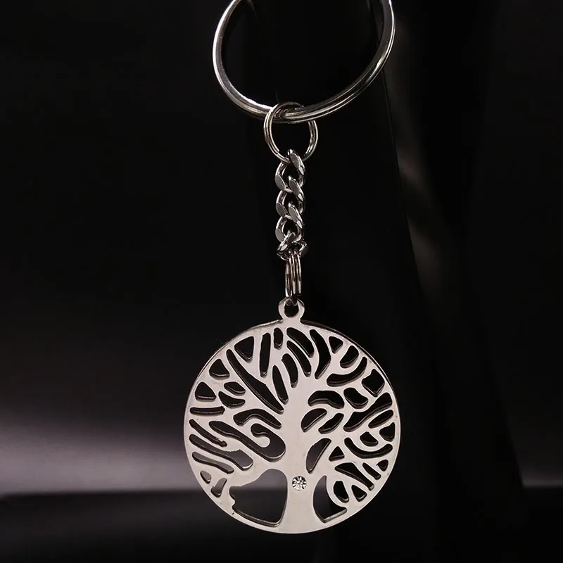 Брелки из нержавеющей стали Tree of Life женские и мужские брелки с подвеской