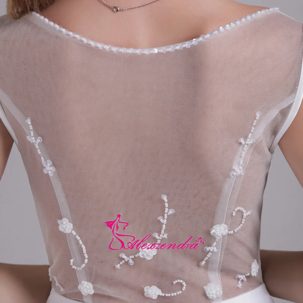 Alexzendra White Chiffon Simple Beach Illusion Back Vintage Wedding Dress Vestido De Noiva Bridal Gown Plus Size | Свадьбы и