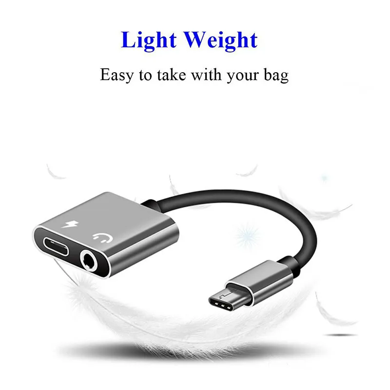 2 в 1 usb type C до 3 5 мм Aux аудионаушники с кабелем адаптер Зарядное устройство USB