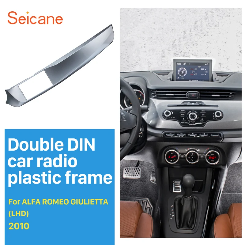 Seicane 2DIN Car Radio Fascia for 2010-2016 ALFA ROMEO GIULIETTA Left Hand drive (LHD) Stereo Installation Trim Panel Frame Kit |