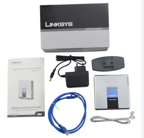 with retail box Быстрая! разблокированный LINKSYS SPA3000 SPA 3000 VOIP FXS VoIP телефон адаптер голосовой IP телефон адаптер - Цвет: with retail box