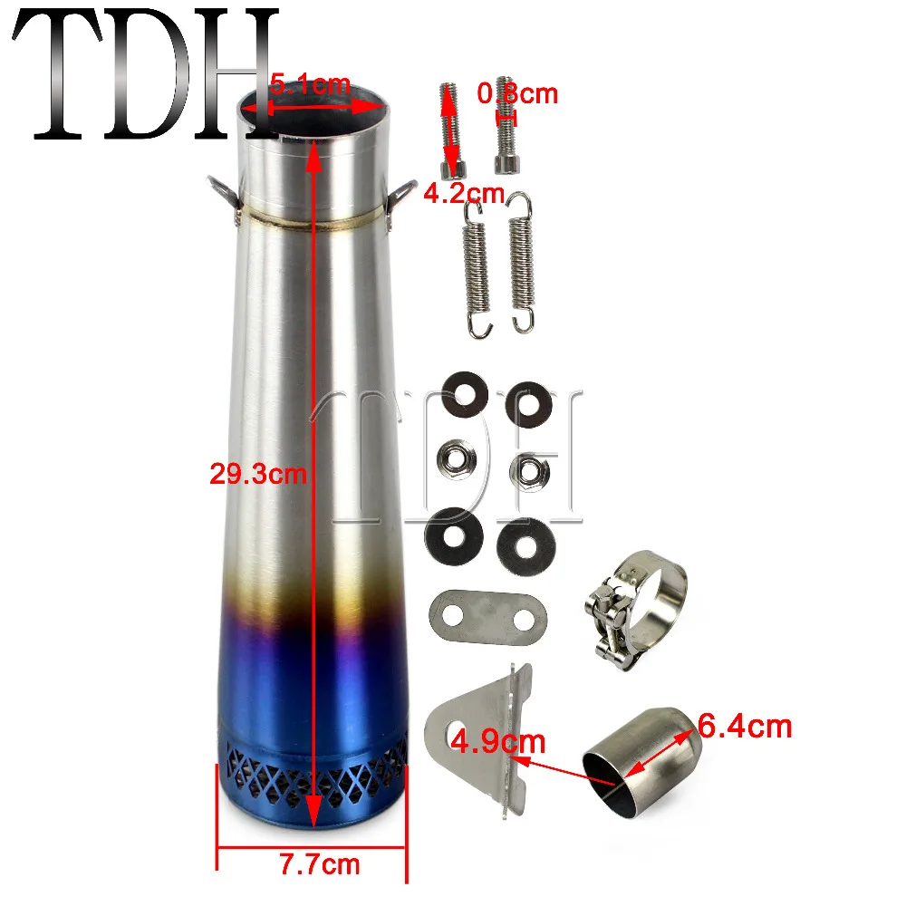 

Motorcycle Exhaust Muffler Silencer Pipe Case 38mm-51mm For ATV Scooter Dirt Bike Street Bike 290mm for Honda Yamaha Suzuki