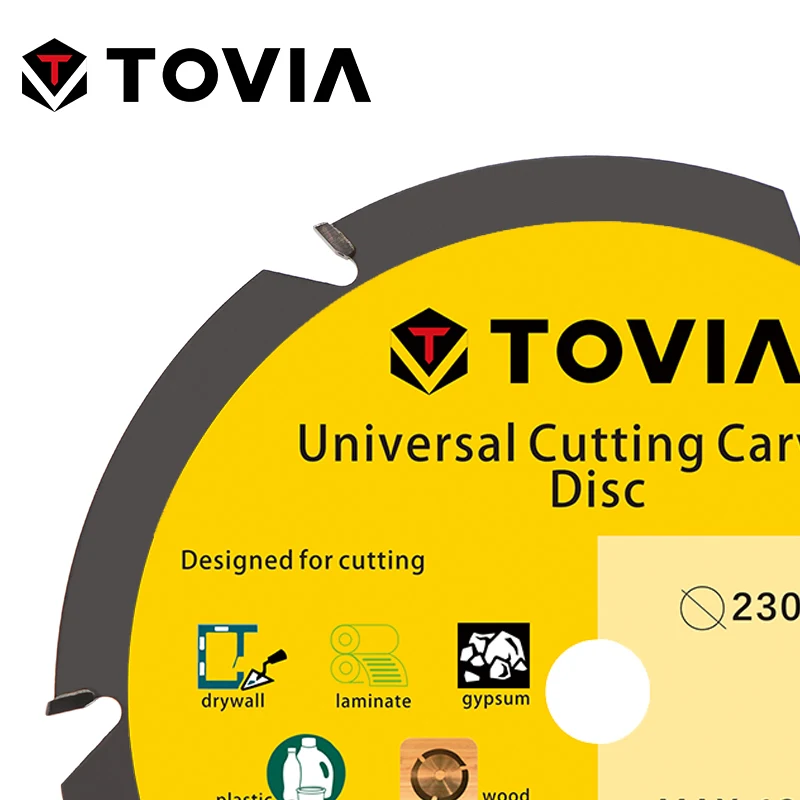 TOVIA 230mm Универсальный Пильный Диск по Дереву для УШМ 9inch 22.2mm Газобетону