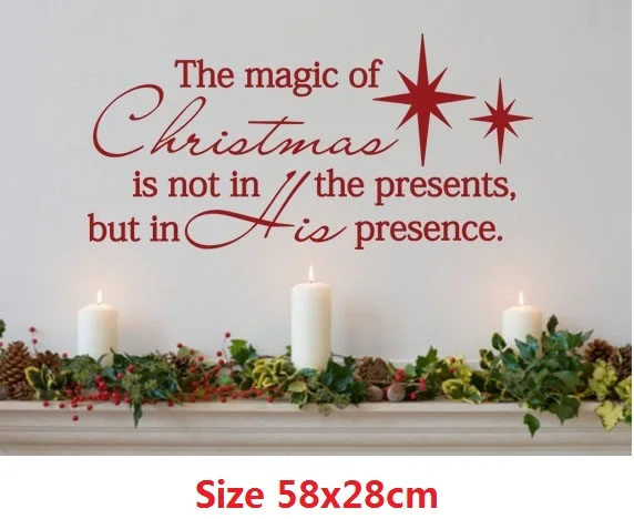 Виниловые настенные наклейки magic of Christmas зимние Настенные обои для детской