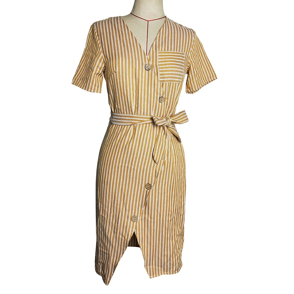 Elbise женские Повседневный халат femme нашивкой vestido v-образным вырезом ремень
