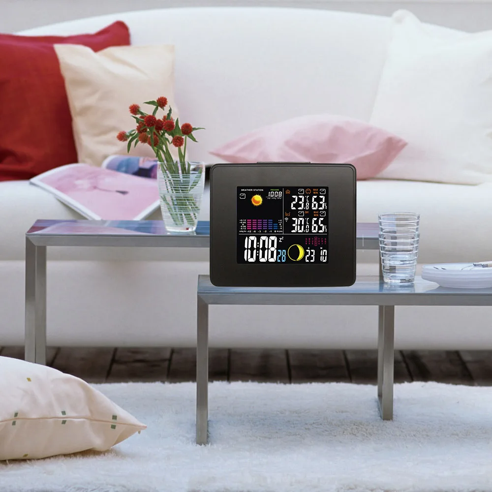 Горячая РФ беспроводной Метеостанция со светодиодный подсветкой термометр