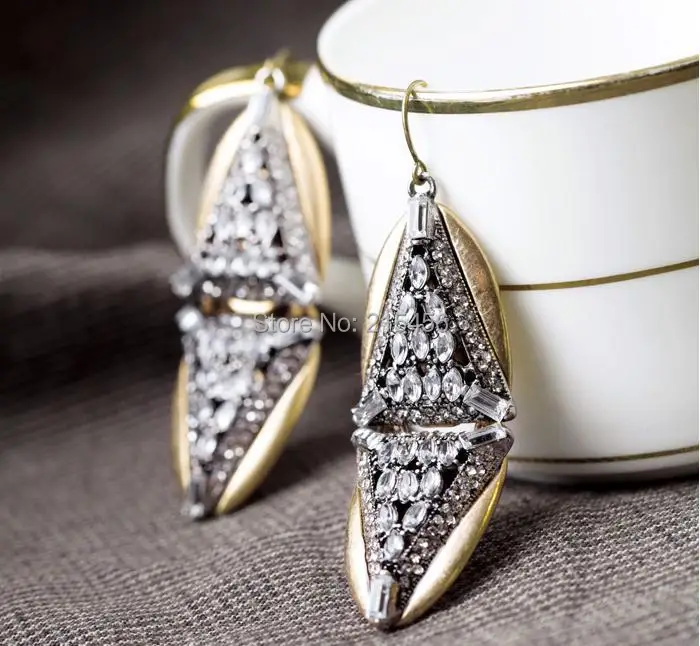 Новые модные дизайнерские серьги новые с треугольным верхом и античным