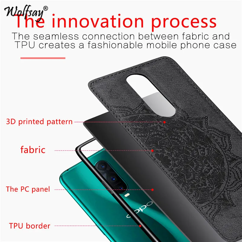oppo r17 pro case luxury shockproof soft tpu cloth texture hard back phone bumper oppo r17 pro silicone cover oppo r17 pro shell free global shipping