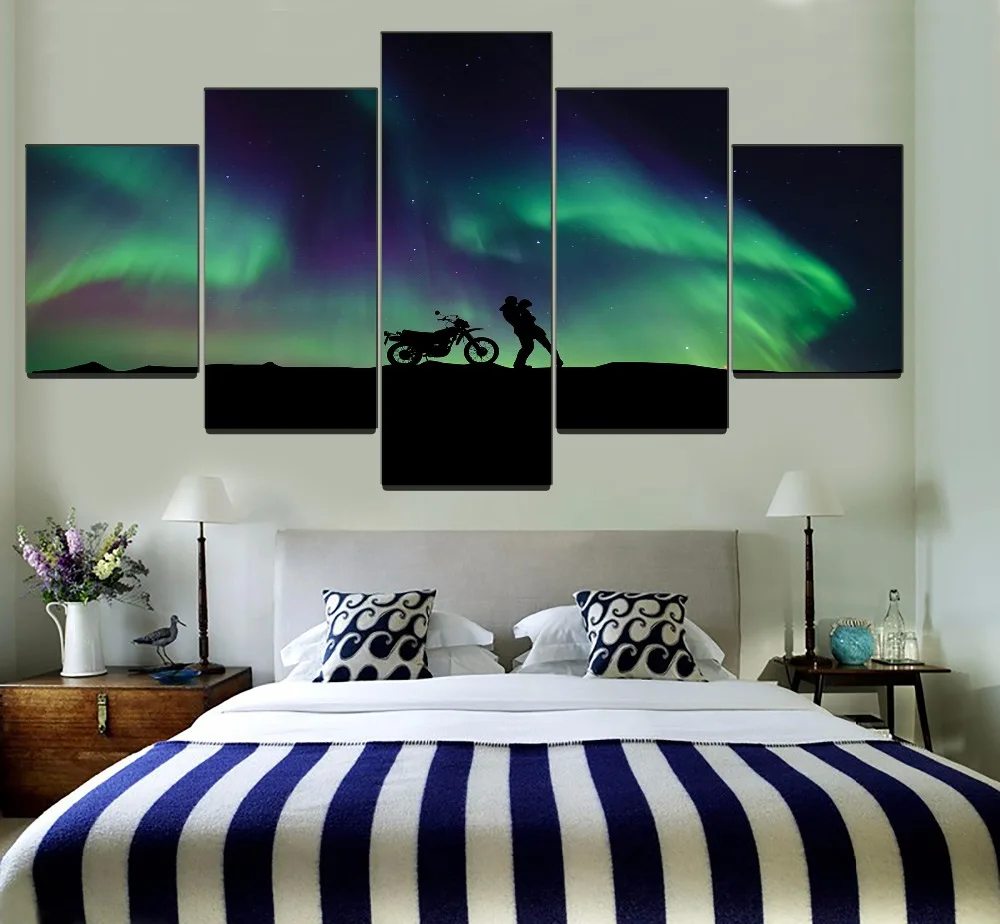 Aurora Borealis пейзаж настенная живопись холст печати Тип украшения дома 5 шт.