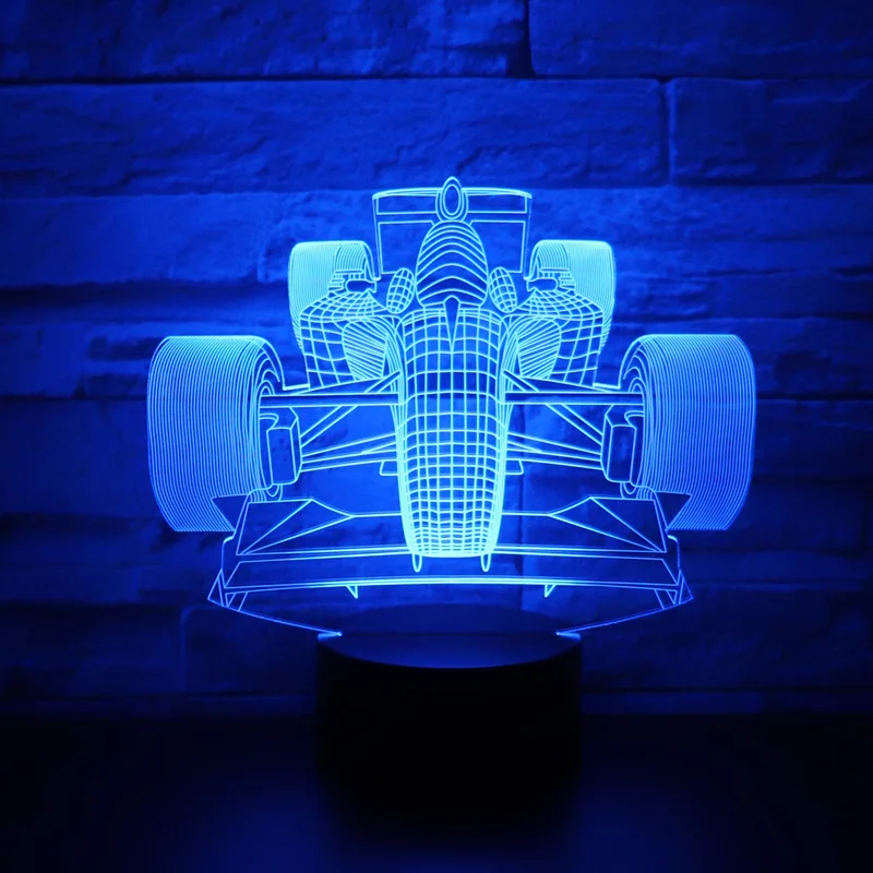 3D LED ночник гоночный автомобиль передний с 7 видов цветов свет для украшения дома