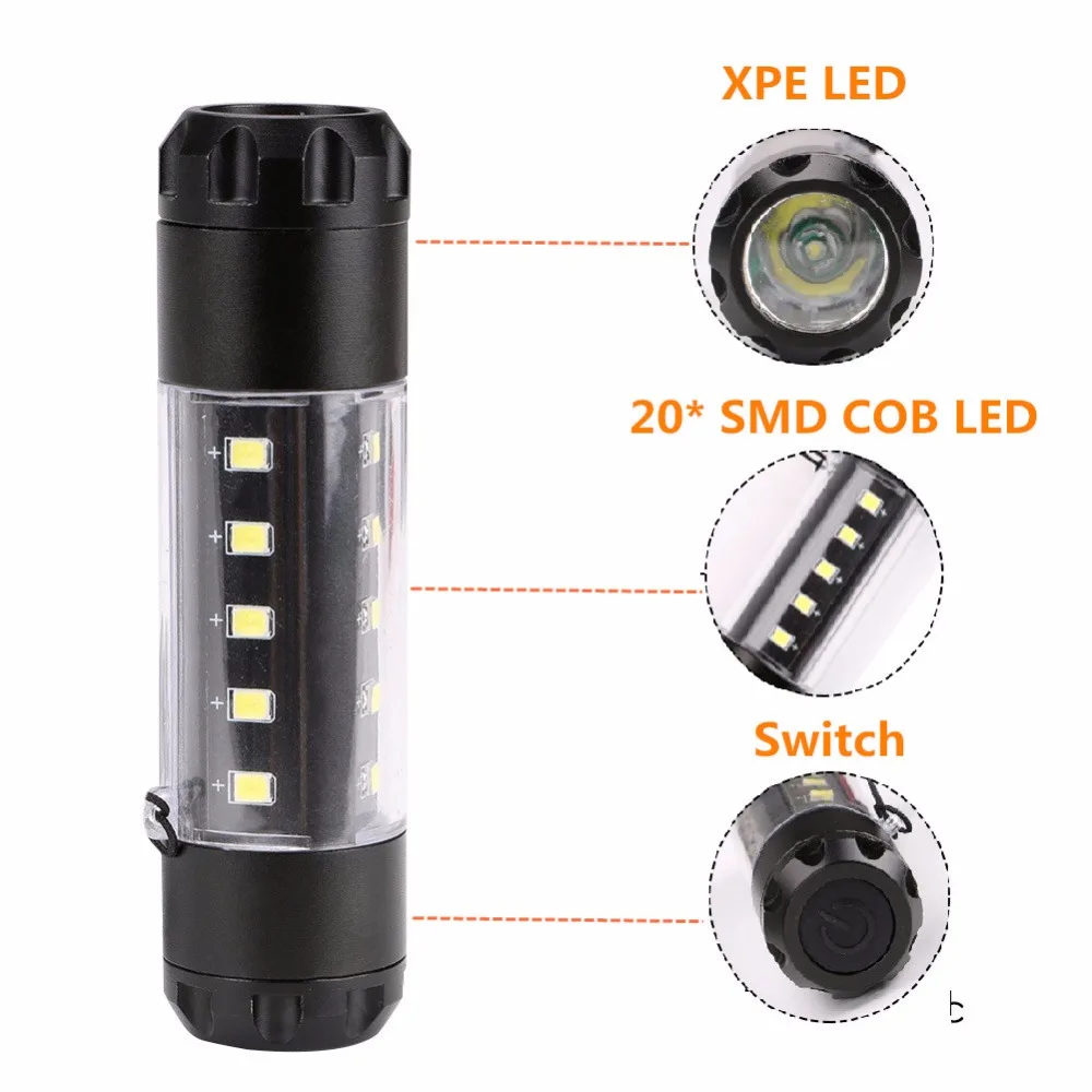 Портативный 1* XPE светодиодный+ 20* SMD COB светодиодный мини-вспышка светильник фонарь высокой яркости 3800 люмен 6 Режим светильник фонарь e Linterna AA 14500